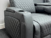 Venice Series Two 3 Seater Electric Recliner Sofa in Grey Leather Aire - Ex Display Sofa - Missing Ears - Second Hand Sofas 191