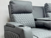 Venice Series Two 3 Seater Electric Recliner Sofa in Grey Leather Aire - Ex Display Sofa - Missing Ears - Second Hand Sofas 191