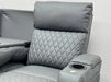 Venice Series Two 3 Seater Electric Recliner Sofa in Grey Leather Aire - Ex Display Sofa - Missing Ears - Second Hand Sofas 191