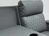 Venice Series Two 3 Seater Electric Recliner Sofa in Grey Leather Aire - Ex Display Sofa - Missing Ears - Second Hand Sofas 191