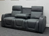 Venice Series Two 3 Seater Electric Recliner Sofa in Grey Leather Aire - Ex Display Sofa - Missing Ears - Second Hand Sofas 191