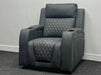 Venice Series One Recliner Cinema Chairs In Grey Leather - Back Has a Scrape - Second Hand Sofas 193