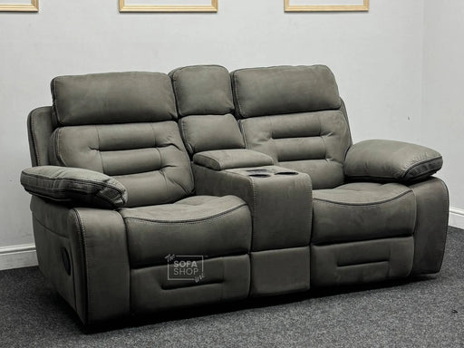 Tuscany 2 Seater Electric Recliner Sofa in Grey Fabric - 2X Tiny Rips - Second Hand Sofas 205