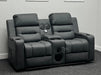 Siena 2 Seater Electric Recliner Sofa & Cinema Seats in Grey Leather - Small Burn Mark- Second hand sofas 213