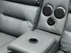 Siena 2 Seater Electric Recliner Sofa & Cinema Seats in Grey Leather - Small Burn Mark- Second hand sofas 213