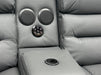 Siena 2 Seater Electric Recliner Sofa & Cinema Seats in Grey Leather - Small Burn Mark- Second hand sofas 213