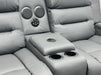 Siena 2 Seater Electric Recliner Sofa & Cinema Seats in Grey Leather - Small Burn Mark- Second hand sofas 213