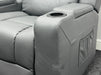 Siena 2 Seater Electric Recliner Sofa & Cinema Seats in Grey Leather - Small Burn Mark- Second hand sofas 213