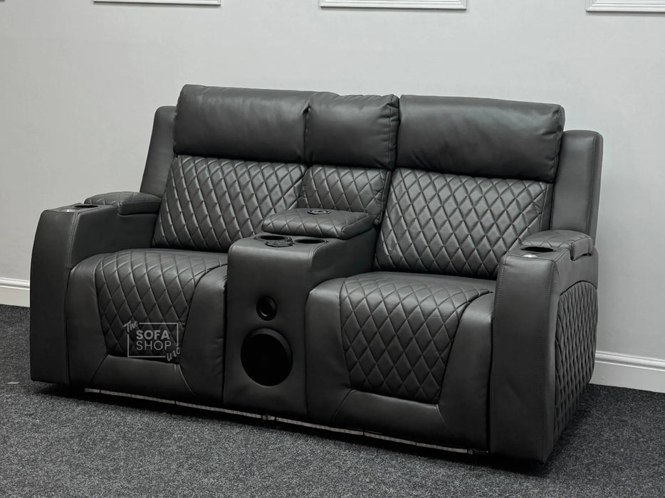 Venice Series One 2 Seater Electric Recliner Sofa with Massage & Bluetooth Speaker - Ex Display Sofas 260