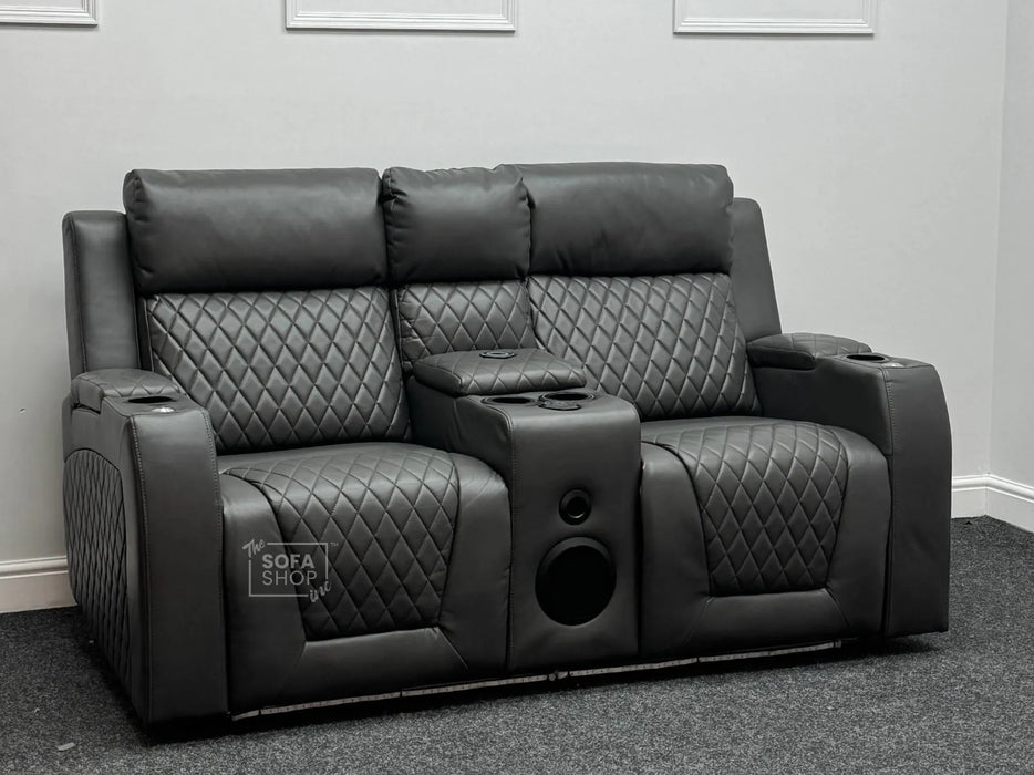 Venice Series One 2 Seater Electric Recliner Sofa with Massage & Bluetooth Speaker - Ex Display Sofas 260