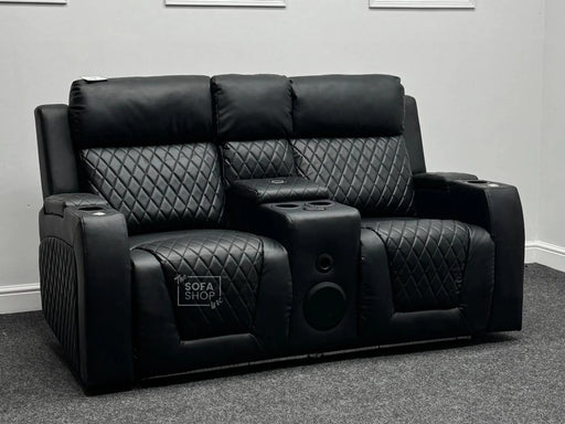 Venice Series One 2 Seater Electric Recliner Sofa & Cinema Seats in Black Leather. Massage & Speakers - Second Hand Sofas  271