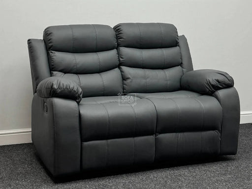 Sortino 2 Seater Leather Recliner Sofa in Grey - Tiny Scuff at The Back Panel - Second Hand Sofas 275