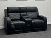 Venice 2 Seater Electric Cinema Recliner Sofa in Black Leather  - Small Scuff - Ex Display Sofas 285