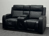 Venice 2 Seater Electric Cinema Recliner Sofa in Black Leather  - Small Scuff - Ex Display Sofas 285