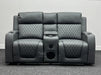 Venice Series One in Grey Leather Cinema Sofas - Small 3 Scuffs At The Back - Ex Display Sofas 297