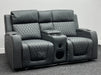 Venice Series One in Grey Leather Cinema Sofas - Small 3 Scuffs At The Back - Ex Display Sofas 297