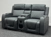 Venice Series One in Grey Leather Cinema Sofas - Small 3 Scuffs At The Back - Ex Display Sofas 297