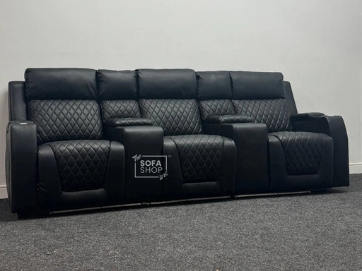 Ex Display Sofas - Electric Black Leather sofa 3 Seater - Minimal Wear - Venice Series One 151