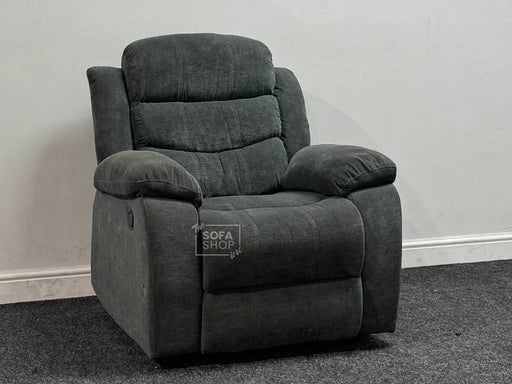 Sortino Fabric Recliner Chair in Dark Grey - Panel Damaged - Second Hand Chairs 170