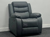 Sortino Manual  Recliner Chairs in Grey Leather - Minor Wear - Second Hand Sofas 194