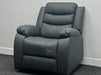 Sortino Manual  Recliner Chairs in Grey Leather - Minor Wear - Second Hand Sofas 194