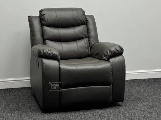 Sortino Grey Leather Recliner Chair - Second Hand Chairs 265