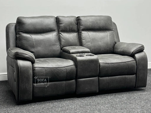 Vinson 2 Seater Electric Recliner Cinema Sofa In Dark Grey Fabric - Minor Scratch - Ex Display Sofas 301