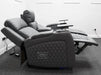 Venice Series One 2 Seater Electric Recliner Cinema Sofa in Grey Leather - Backrest Flap & Minor Panel Damage - Second Hand Sofa 312