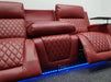 Venice 3 Seater Electric Recliner Sofa & Cinema Seats Smart Cinema Sofa  Red Leather - Minor Scuffs - Second Hand Sofa 326