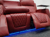 Venice 3 Seater Electric Recliner Sofa & Cinema Seats Smart Cinema Sofa  Red Leather - Minor Scuffs - Second Hand Sofa 326