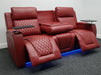 Venice 3 Seater Electric Recliner Sofa & Cinema Seats Smart Cinema Sofa  Red Leather - Minor Scuffs - Second Hand Sofa 326