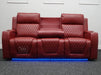 Venice 3 Seater Electric Recliner Sofa & Cinema Seats Smart Cinema Sofa  Red Leather - Minor Scuffs - Second Hand Sofa 326