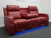 Venice 3 Seater Electric Recliner Sofa & Cinema Seats Smart Cinema Sofa  Red Leather - Minor Scuffs - Second Hand Sofa 326