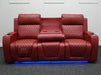 Venice 3 Seater Electric Recliner Sofa & Cinema Seats Smart Cinema Sofa  Red Leather - Minor Scuffs - Second Hand Sofa 326