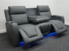 Venice 3 Seater Electric Recliner Cinema Sofa In Grey Leather - Used Sofa - Second Hand Sofas 330