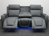 Venice 3 Seater Electric Recliner Cinema Sofa In Grey Leather - Used Sofa - Second Hand Sofas 330