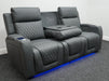 Venice 3 Seater Electric Recliner Cinema Sofa In Grey Leather - Used Sofa - Second Hand Sofas 330