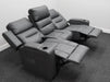 Siena 3 Seater Electric Recliner Cinema Sofa in Grey Leather - Different Firmness Level Between Seats & Leather Creased - Second Hand Sofas 316