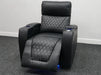 Venice Electric Recliner Cinema Chair in Black Leather - Minor Scratches, Scuffs, Missing Ears & Damaged Metal Support at the Back - Second Hand Chair 321