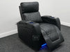 Venice Electric Recliner Cinema Chair in Black Leather - Minor Scratches, Scuffs, Missing Ears & Damaged Metal Support at the Back - Second Hand Chair 321