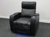 Venice Electric Recliner Cinema Chair in Black Leather - Minor Scratches, Scuffs, Missing Ears & Damaged Metal Support at the Back - Second Hand Chair 321