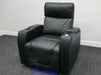 Venice Electric Recliner Cinema Chair in Black Leather - Minor Scratches, Scuffs, Missing Ears & Damaged Metal Support at the Back - Second Hand Chair 321