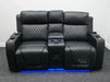 Venice 2-Seater Electric Cinema Recliner Sofa in Black Leather - Slightly Wobbly Left Side & Repaired Main Support Beam - Second Hand Sofa 328