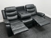 Sortino 3 Seater Black Leather Recliner Sofa - Second Hand Sofas 323