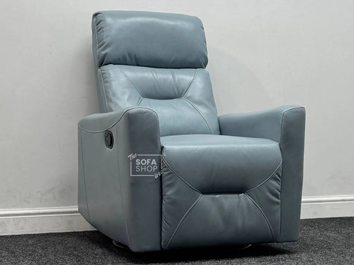 Terni Leather Recliner Chair in Light Blue - New Chair - Second Hand Chairs 130