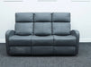 Parma 3 Seater Grey Leather Recliner Sofa - Second Hand Sofas 320