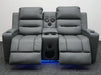 Siena 2 Seater Electric Recliner Cinema Sofa in Grey Leather - Minor Scuffs - Second Hand Sofas 325