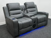 Siena 2 Seater Electric Recliner Cinema Sofa in Grey Leather - Minor Scuffs - Second Hand Sofas 325