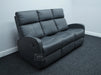 Parma 3 Seater Grey Leather Recliner Sofa - Second Hand Sofas 320