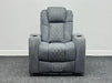 Pavia Electric Recliner Cinema Chair in Grey Fabric - Pet Hairs - Second Hand Chairs 311